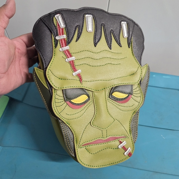 Love Pain And Stitches collab with Vixen Frankenstein face crossbody purse - Picture 1 of 8
